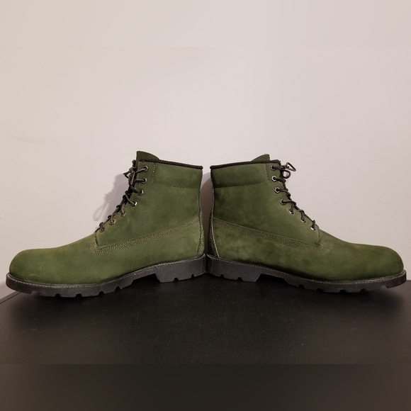 TIMBERLAND THROW BACK GREEN SUEDE BOOTS WINTER FALL DR MARTENS CAT LEATHER VTG - Picture 4 of 8